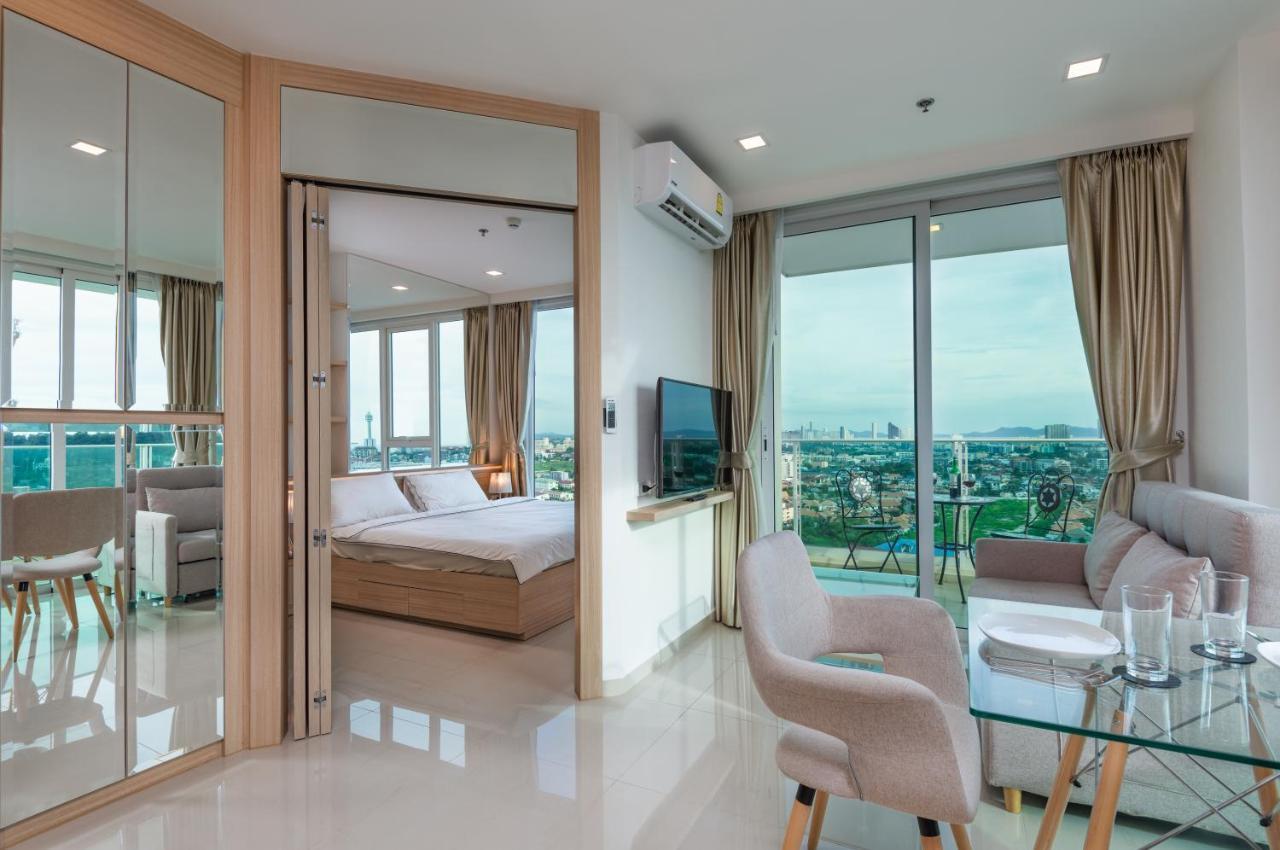 Rare Panoramic Sea, City & Mountain Views - Xxl Balcony - Free Fast Wifi - Pool - City Garden Tower 2317 Lägenhet Pattaya Exteriör bild