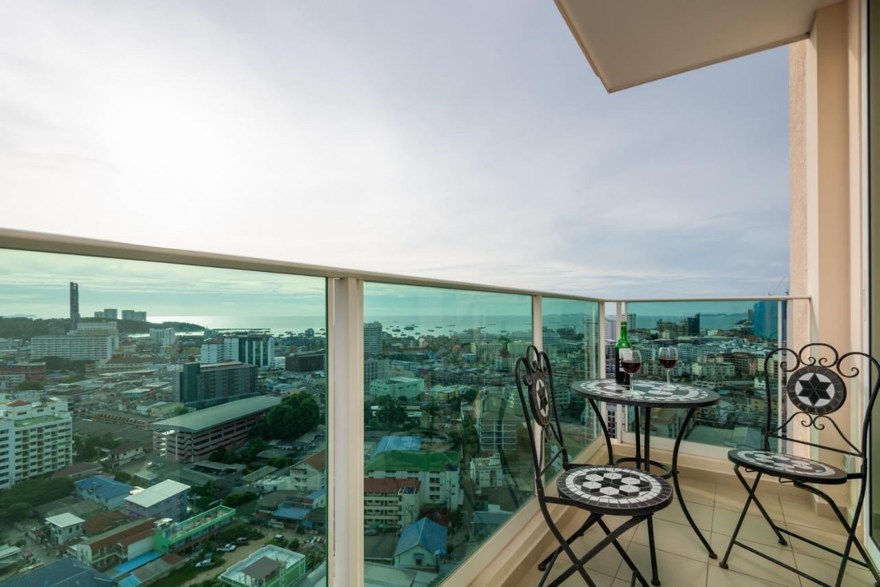 Rare Panoramic Sea, City & Mountain Views - Xxl Balcony - Free Fast Wifi - Pool - City Garden Tower 2317 Lägenhet Pattaya Exteriör bild